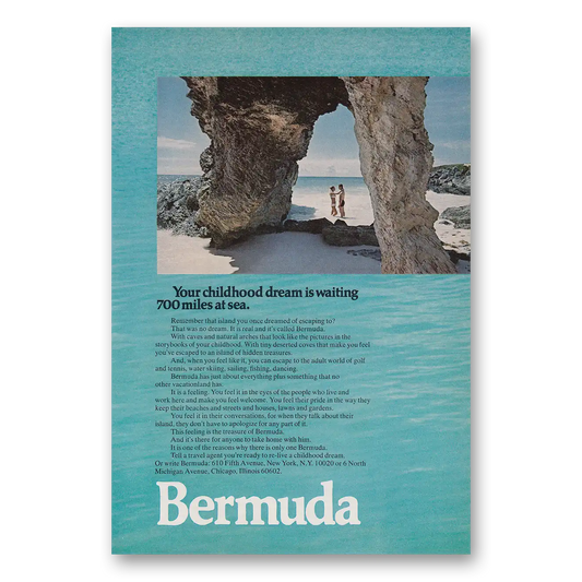 1970 Bermuda Your Childhood Dream Is Waiting Vintage Magazine Print Ad