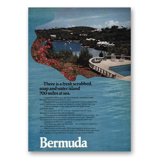 1970 Bermuda Fresh Scrubbed Soap Water Island Vintage Magazine Print Ad