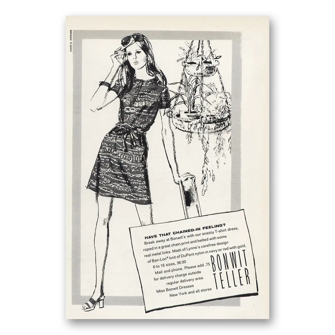 1970 Bonwit Teller Have That Chained In Feeling Vintage Magazine Print Ad