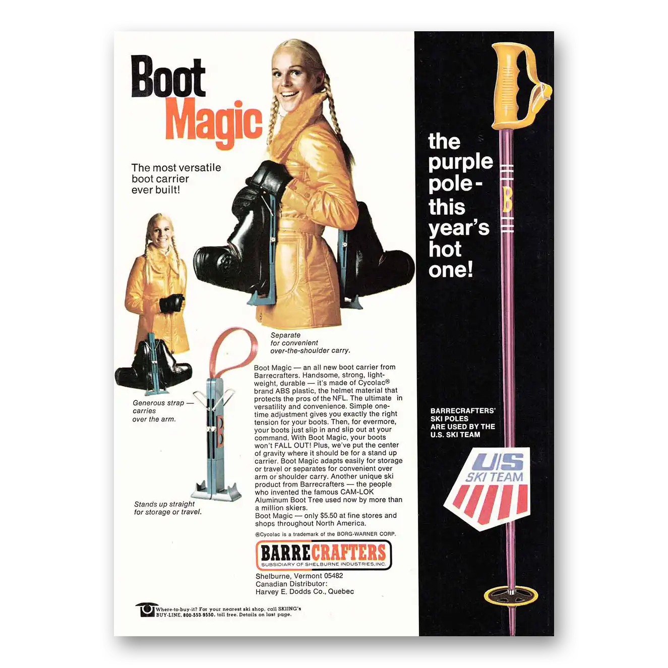 1970 Barrecrafters Boot Magic Vintage Magazine Print Ad