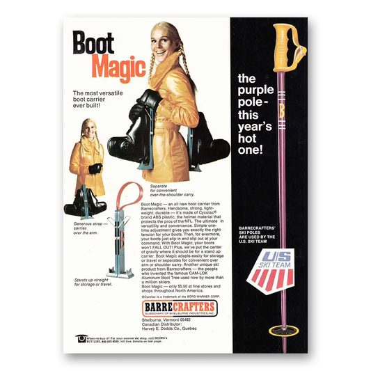 1970 Barrecrafters Boot Magic Vintage Magazine Print Ad