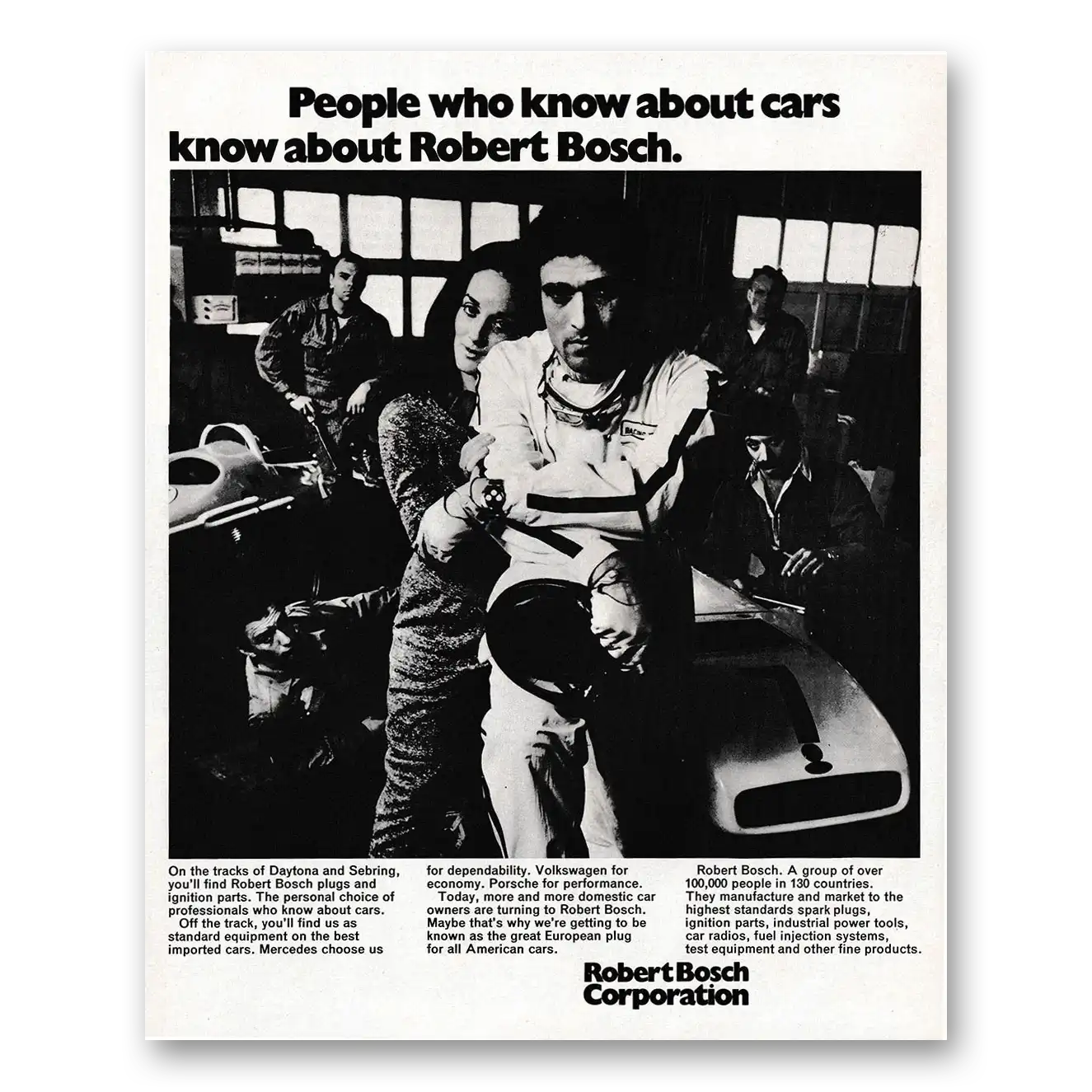 1970 Robert Bosch People Who Know About Cars Vintage Magazine Print Ad