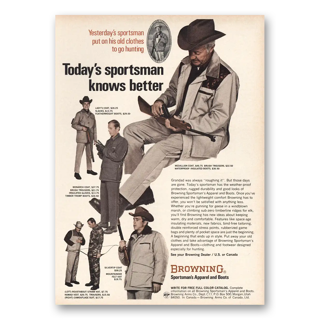 1970 Browning Arms Todays Sportsman Knows Better Vintage Magazine Print Ad