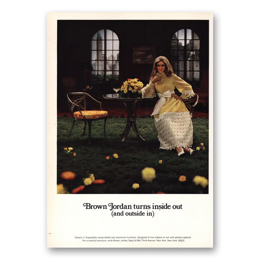 1970 Brown Jordan Furniture Turns Inside Out Vintage Magazine Print Ad