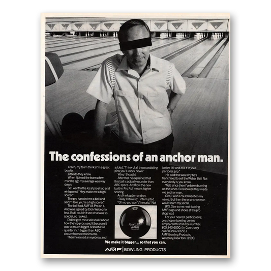 1970 Brunswick Bowling Balls Confessions of An Anchor Man Vintage Magazine Print Ad