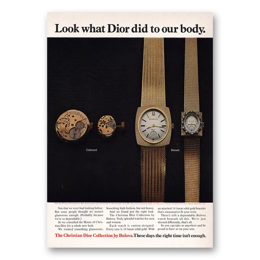 1970 Bulova Watch Look What Dior Did To Our Body Vintage Magazine Print Ad