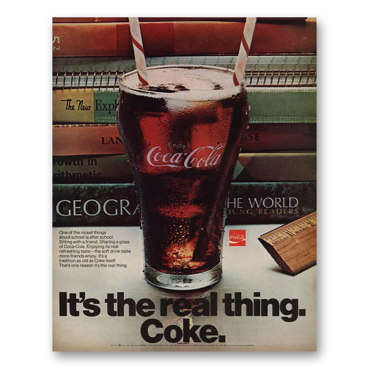 1970 Coca Cola One of the Nicest Things About School Vintage Magazine Print Ad