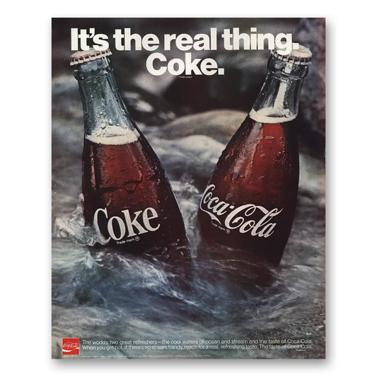 1970 Coca Cola Worlds Two Great Refreshers Vintage Magazine Print Ad