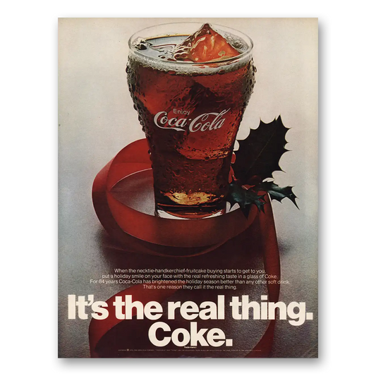 1970 Coca Cola Necktie Handkerchief Fruitcake Vintage Magazine Print Ad