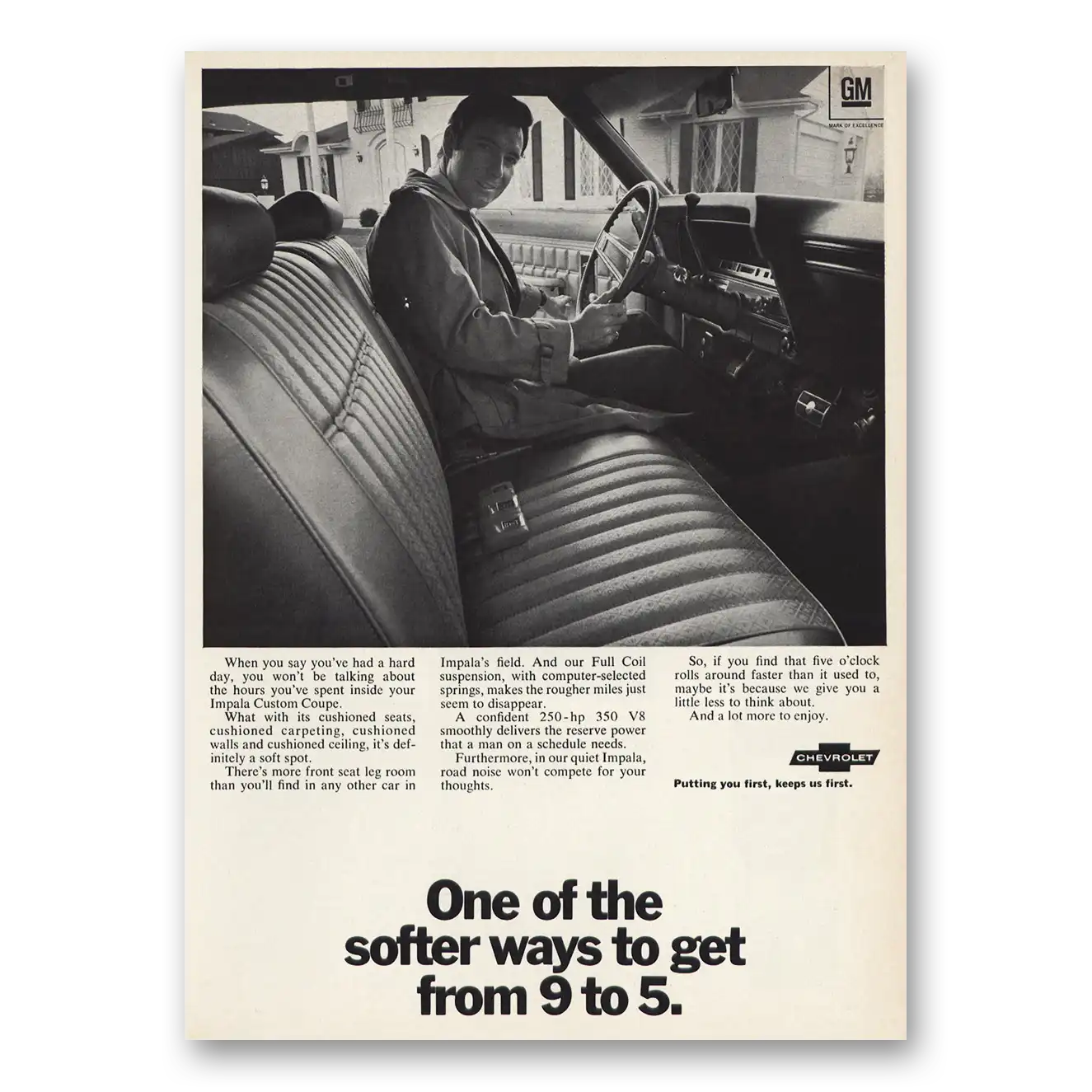 1969 Chevrolet Impala Softer Ways to Get From 9 to 5 Vintage Magazine Print Ad