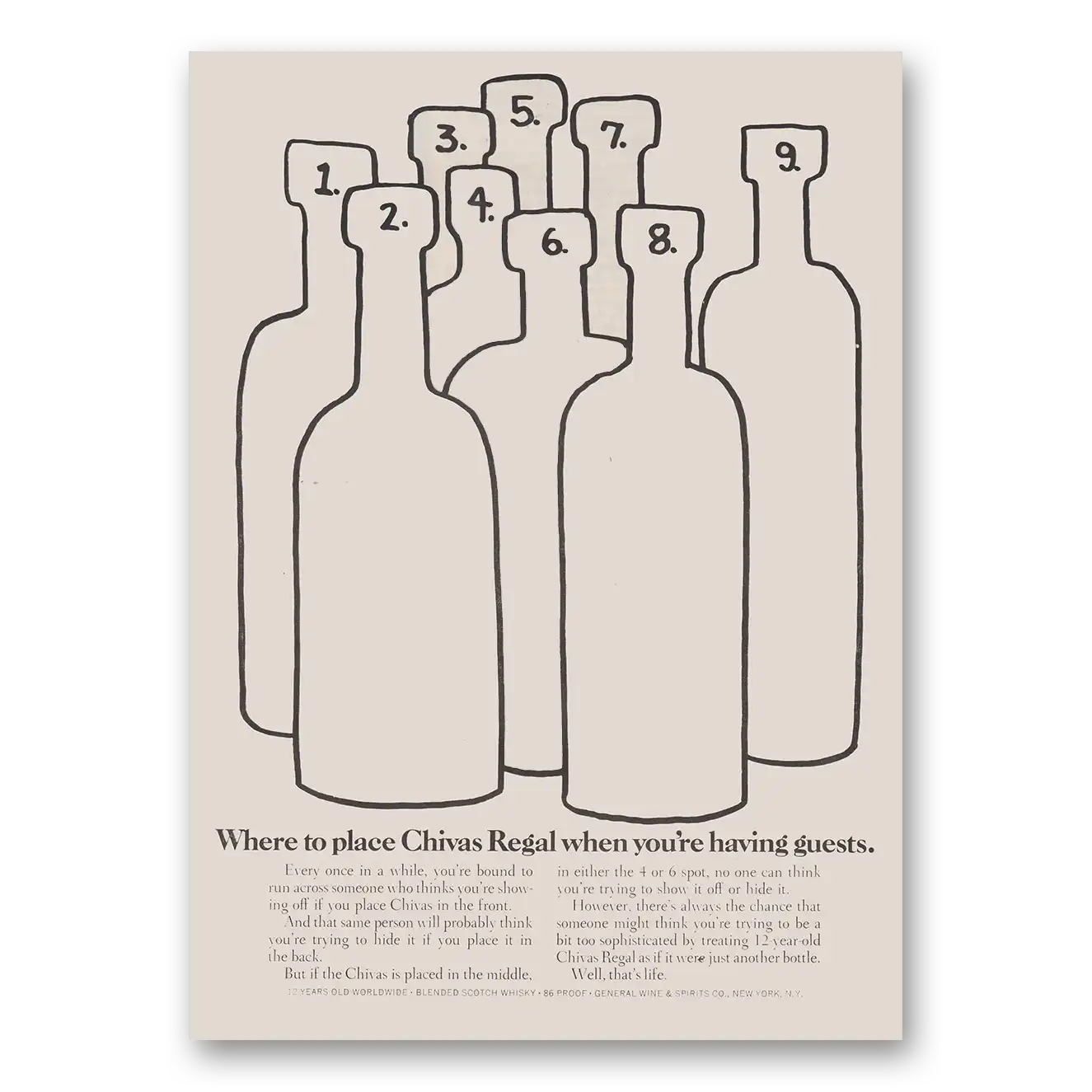 1970 Chivas Regal Where to Place Chivas Regal Vintage Magazine Print Ad