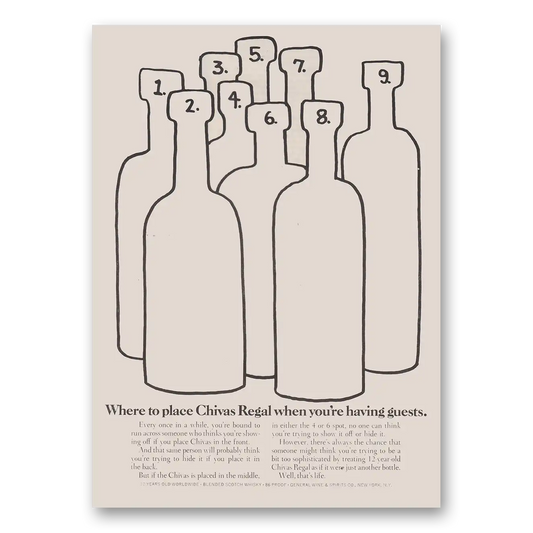 1970 Chivas Regal Where to Place Chivas Regal Vintage Magazine Print Ad