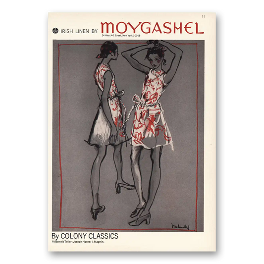 1970 Colony Classics Irish Linen Moygashel Vintage Magazine Print Ad