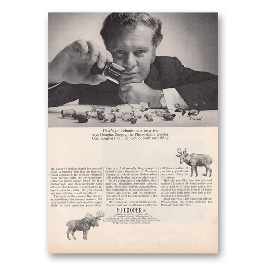 1970 F J Cooper Heres Your Chance to be Creative Vintage Magazine Print Ad