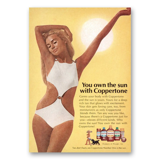 1970 Coppertone You Own the Sun Vintage Magazine Print Ad