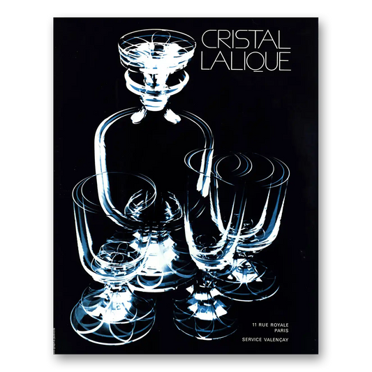 1970 Cristal Lalique Paris French Vintage Magazine Print Ad