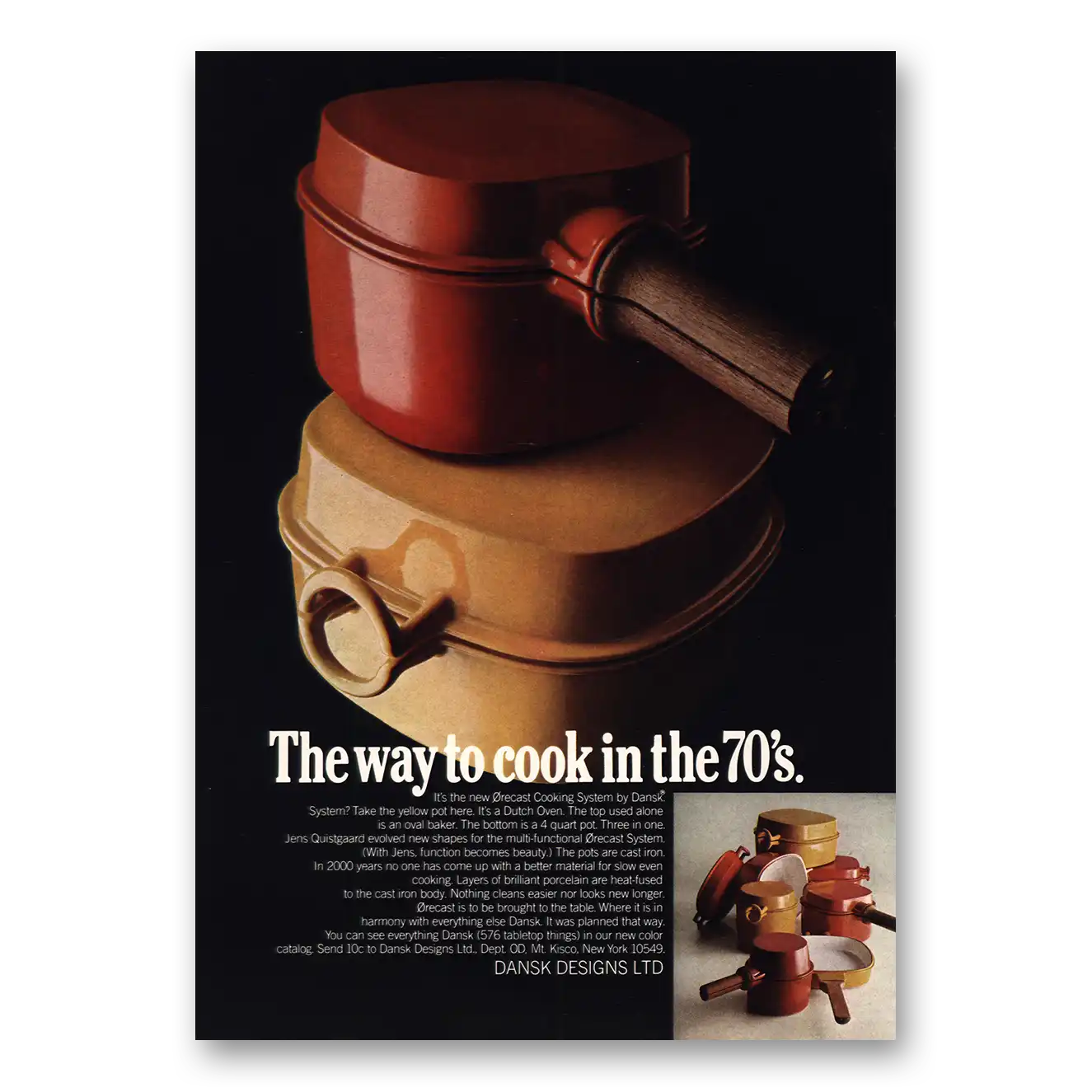 1970 Dansk Way to Cook 70s Vintage Magazine Print Ad