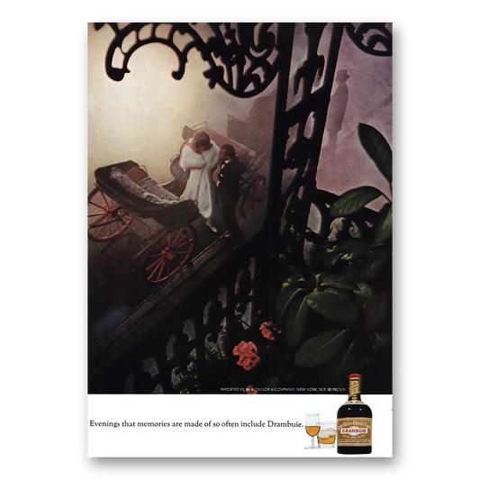 1970 Drambuie Evenings Vintage Magazine Print Ad