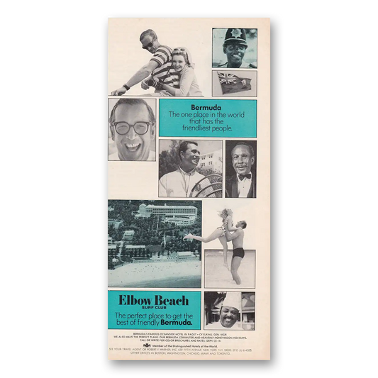 1970 Elbow Beach Surf Club Bermuda Only Place In the World Vintage Magazine Print Ad