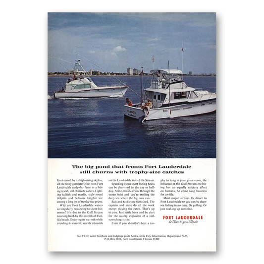 1970 Fort Lauderdale Florida Big Pond That Fronts Vintage Magazine Print Ad