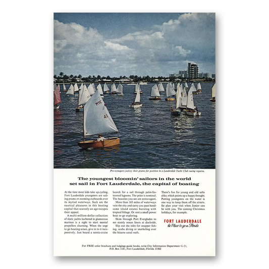 1970 Fort Lauderdale Florida Youngest Bloomin Sailors Vintage Magazine Print Ad