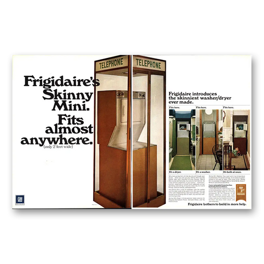 1970 Frigidaire Washer  Skinny Mini Vintage Magazine Print Ad