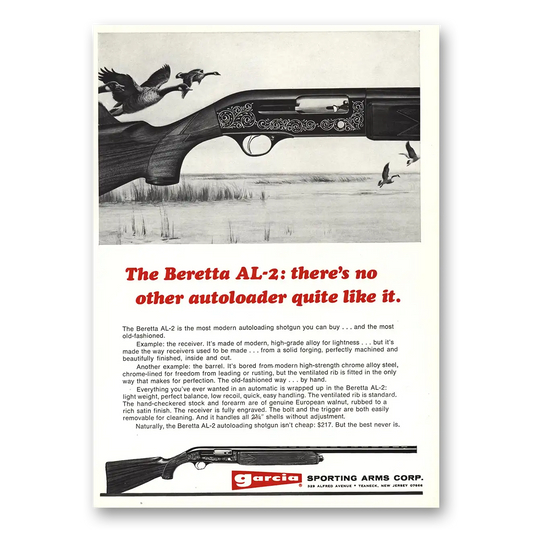 1970 Garcia Sporting Arms Beretta AL2 Autoloader Vintage Magazine Print Ad