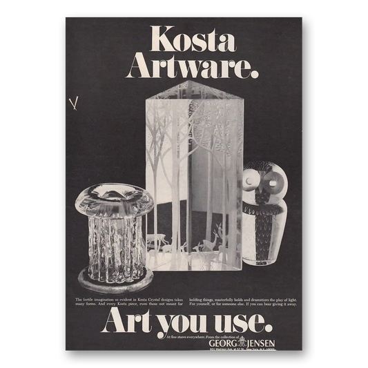 1970 Kosta Artware Art You Use Vintage Magazine Print Ad