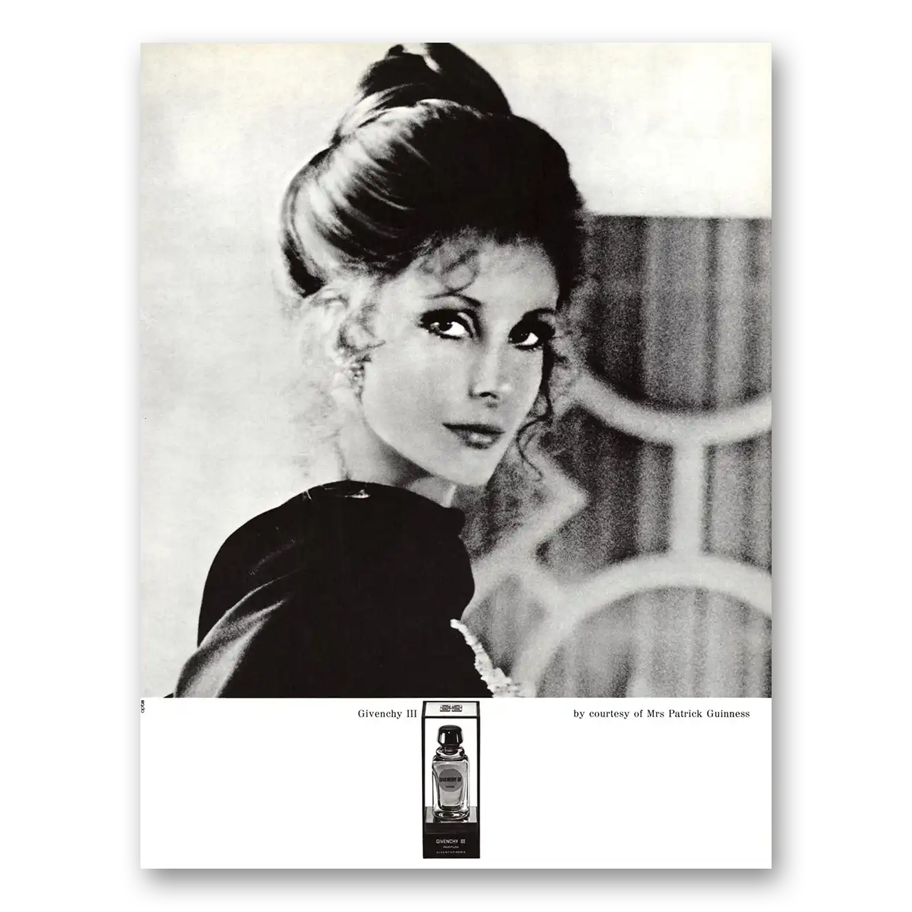 1970 Givenchy III Perfume Mrs Patrick Guinness French Vintage Magazine Print Ad