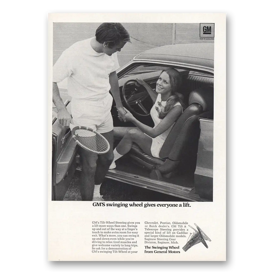 1970 Saginaw Steering Gear Swinging Wheel Gives Everyone a Lift Vintage Magazine Print Ad