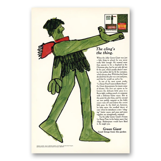 1970 Green Giant Clings the Thing Vintage Magazine Print Ad