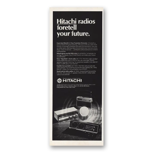 1970 Hitachi Radios Foretell Your Future Vintage Magazine Print Ad