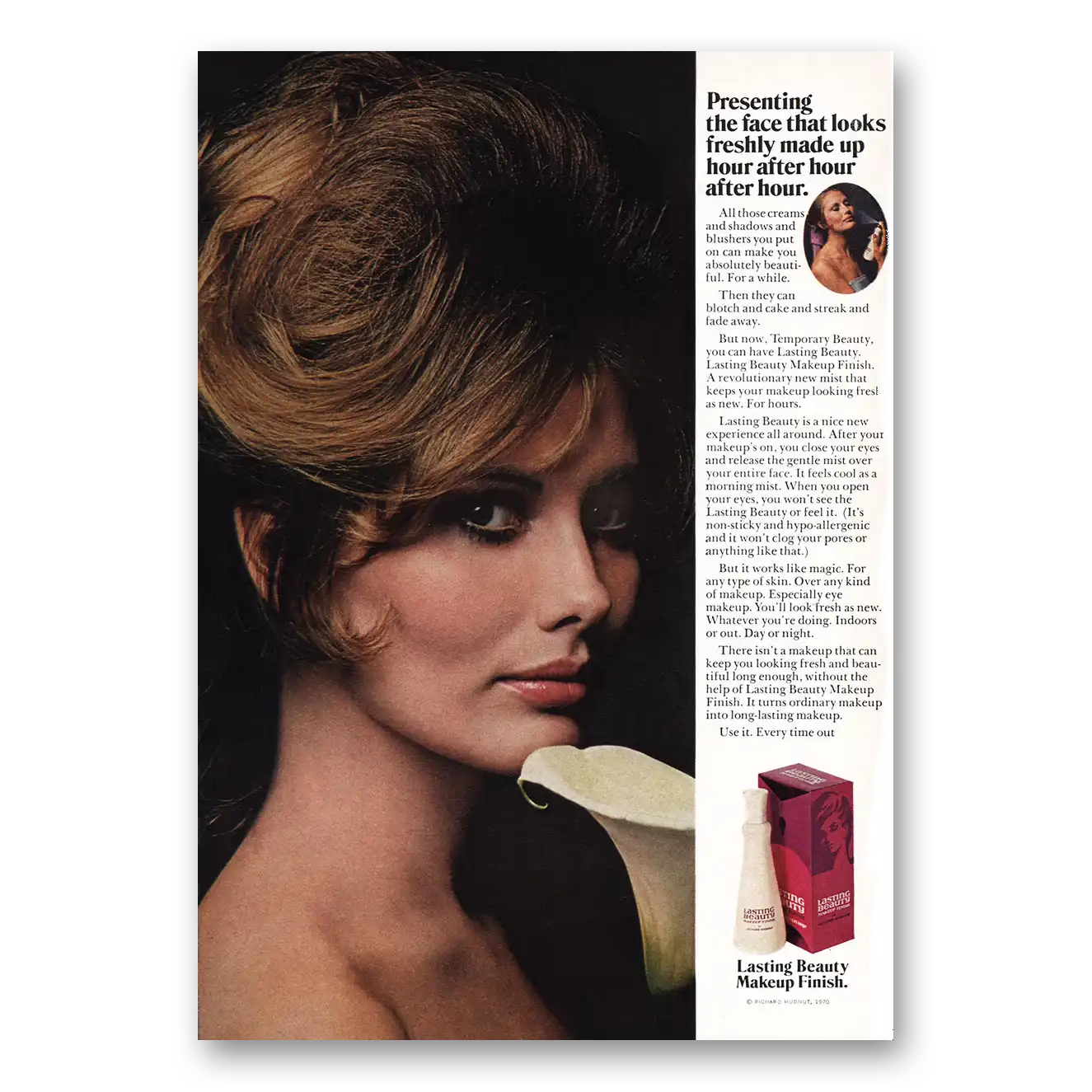 1970 Lasting Beauty Makeup Face Looks Freshly Made Up Vintage Magazine Print Ad