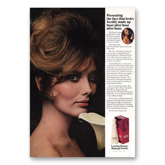 1970 Lasting Beauty Makeup Face Looks Freshly Made Up Vintage Magazine Print Ad