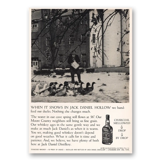 1970 Jack Daniels When It Snows Vintage Magazine Print Ad