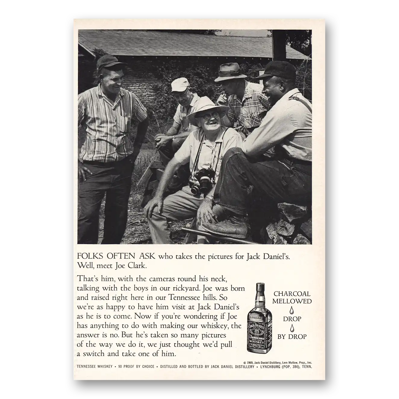 1970 Jack Daniels Folks Often Ask Joe Clark Vintage Magazine Print Ad