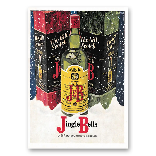 1970 J&B Scotch Whisky Jingle Bells Vintage Magazine Print Ad