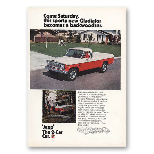 1970 Jeep Gladiator Come Saturday Backwoodser Vintage Magazine Print Ad