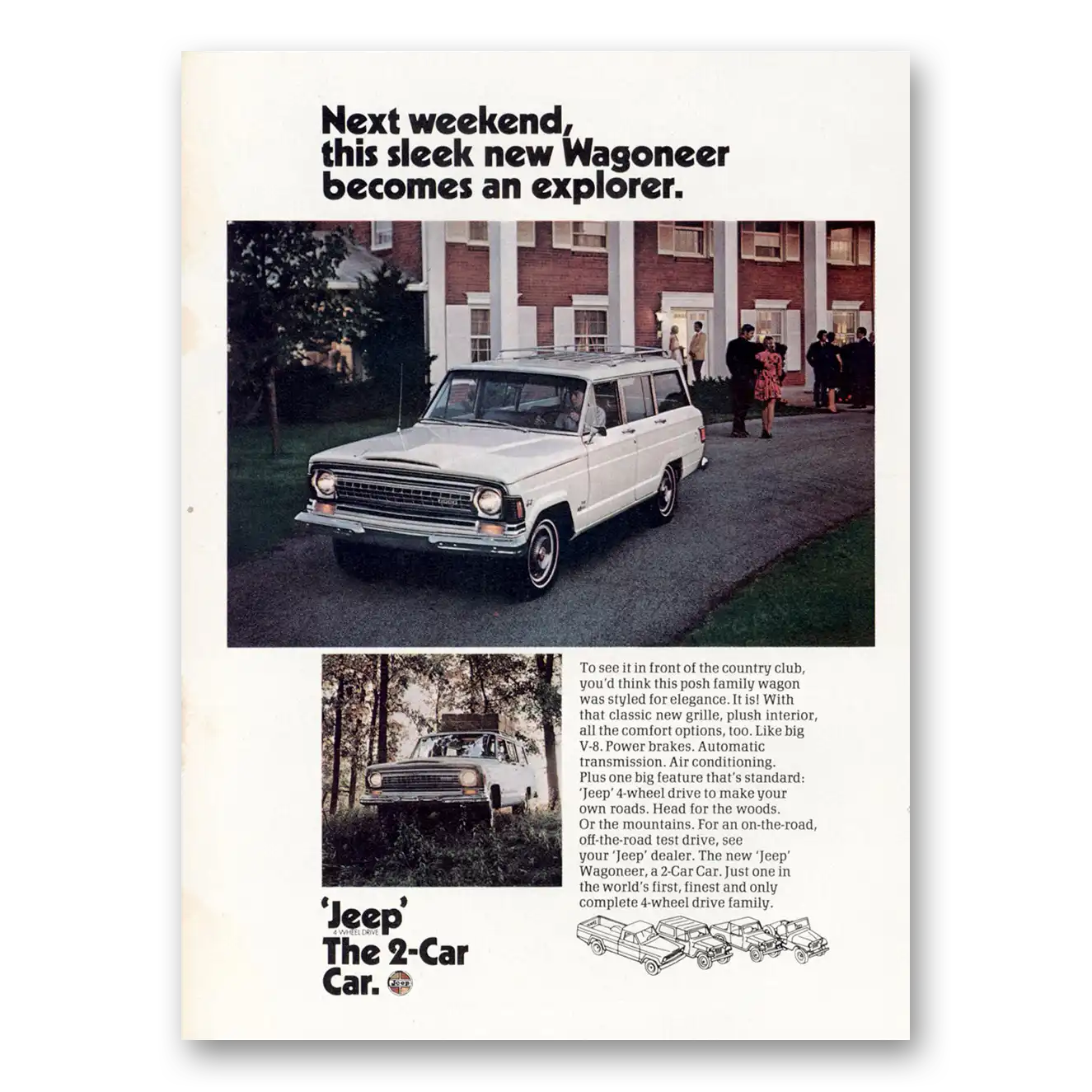 1970 Jeep Wagoneer Next Weekend This Sleek Vintage Magazine Print Ad