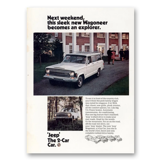 1970 Jeep Wagoneer Next Weekend This Sleek Vintage Magazine Print Ad