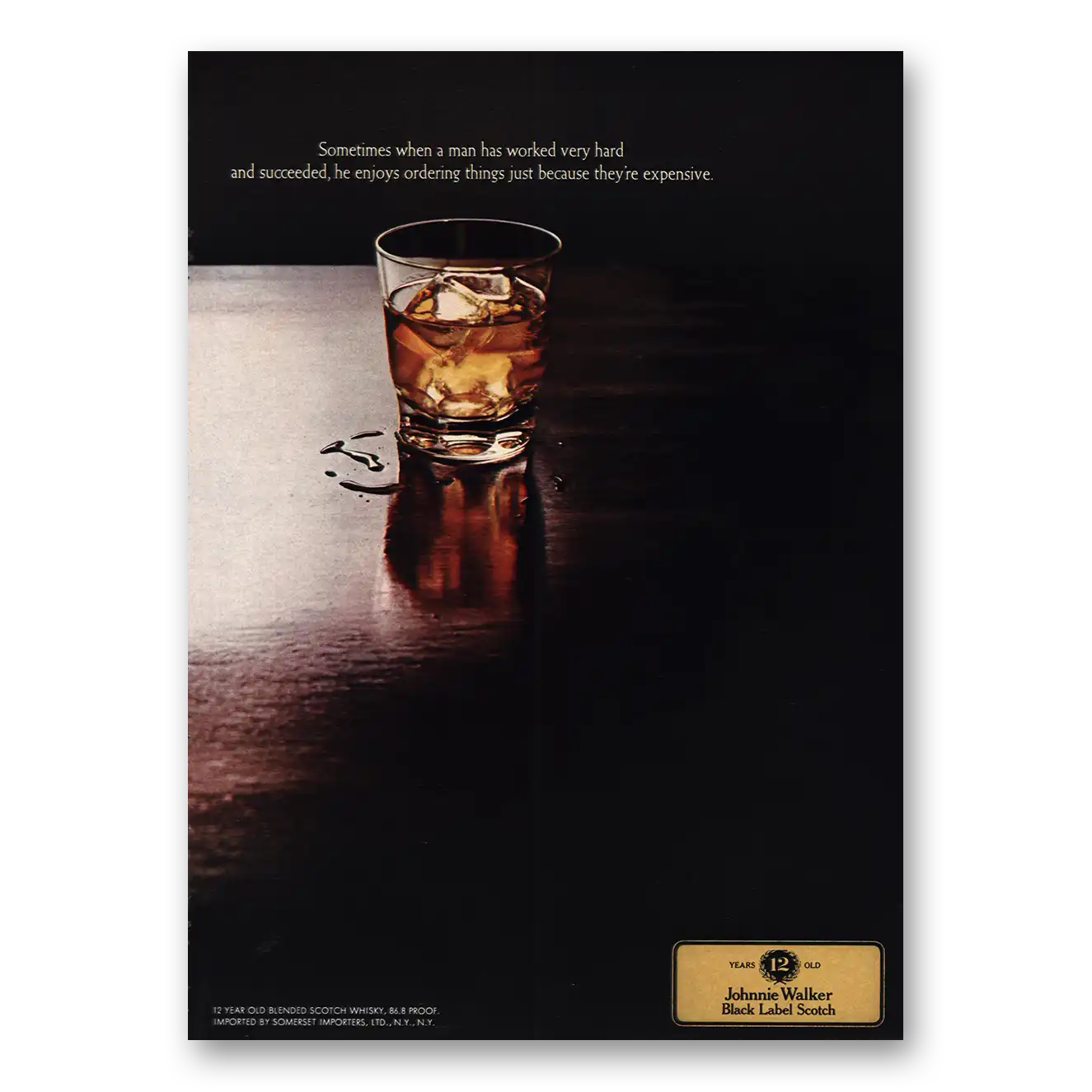 1970 Johnnie Walker Man Has Worked Very Hard Vintage Magazine Print Ad