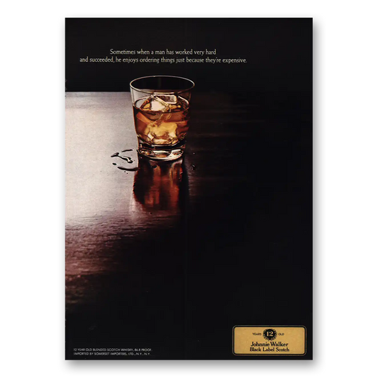 1970 Johnnie Walker Man Has Worked Very Hard Vintage Magazine Print Ad