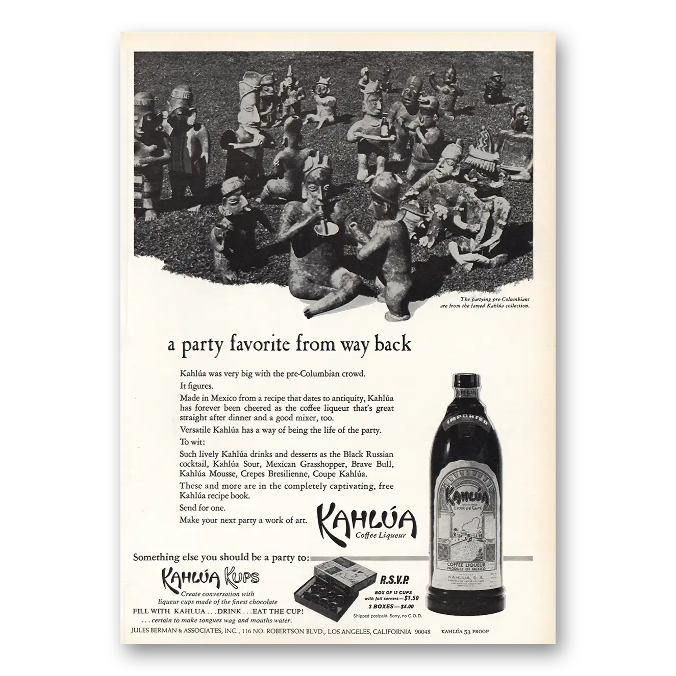 1970 Kahlua Party Favorite From Way Back Vintage Magazine Print Ad