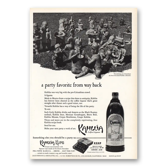 1970 Kahlua Party Favorite From Way Back Vintage Magazine Print Ad