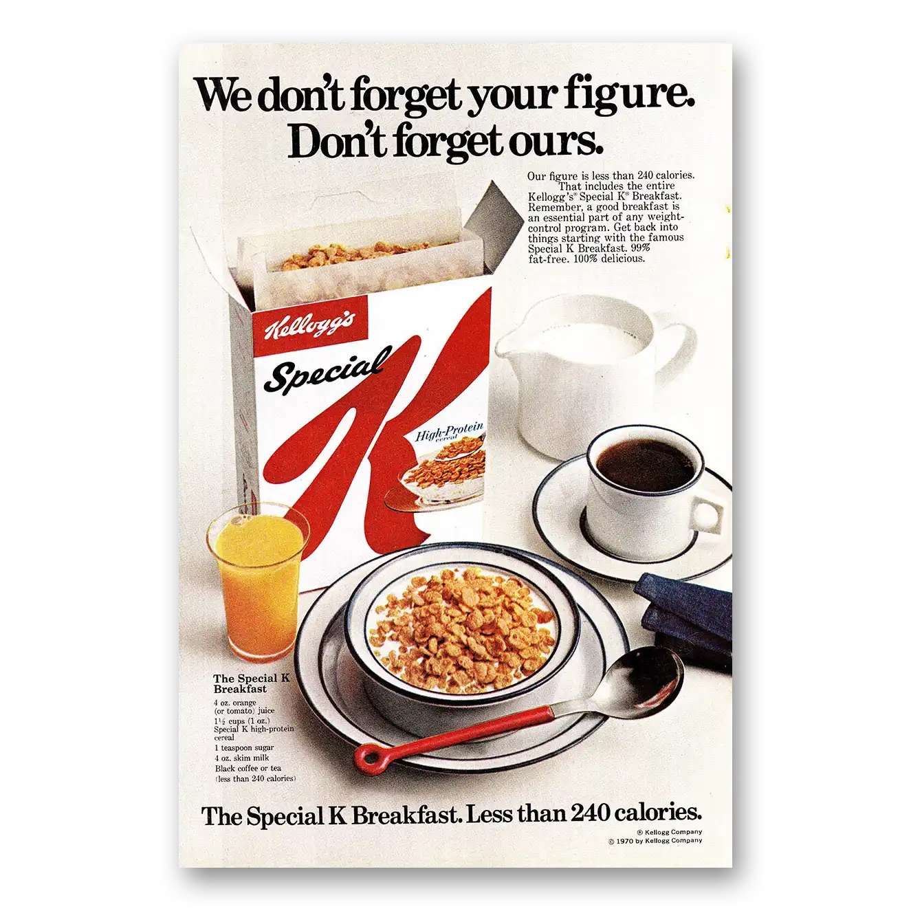 1970 Kelloggs Special K Don't Forget Your Figure Vintage Magazine Print Ad