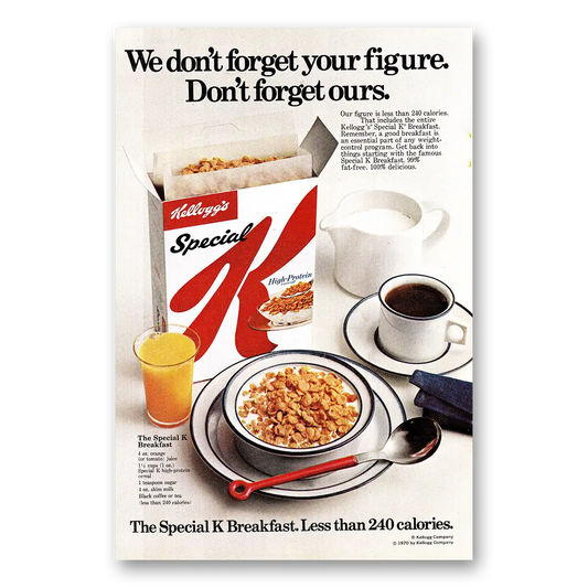 1970 Kelloggs Special K Don't Forget Your Figure Vintage Magazine Print Ad