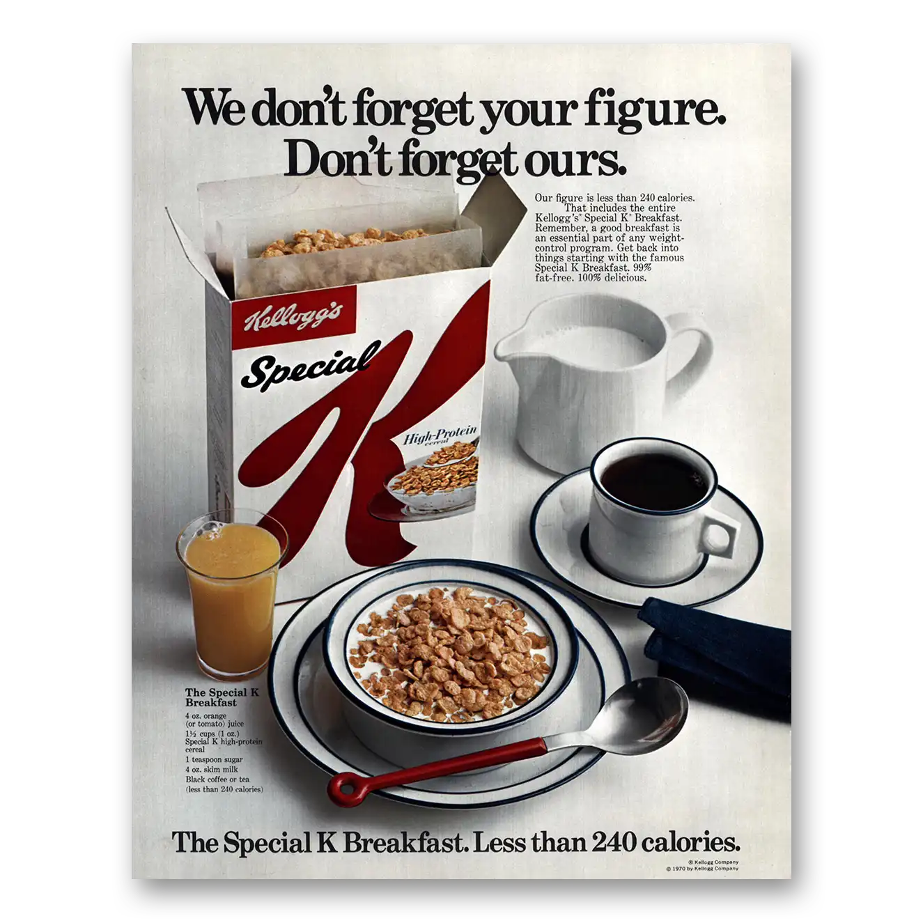 1970 Kelloggs Special K Don't Forget Your Figure Don’t Forget Ours Vintage Magazine Print Ad