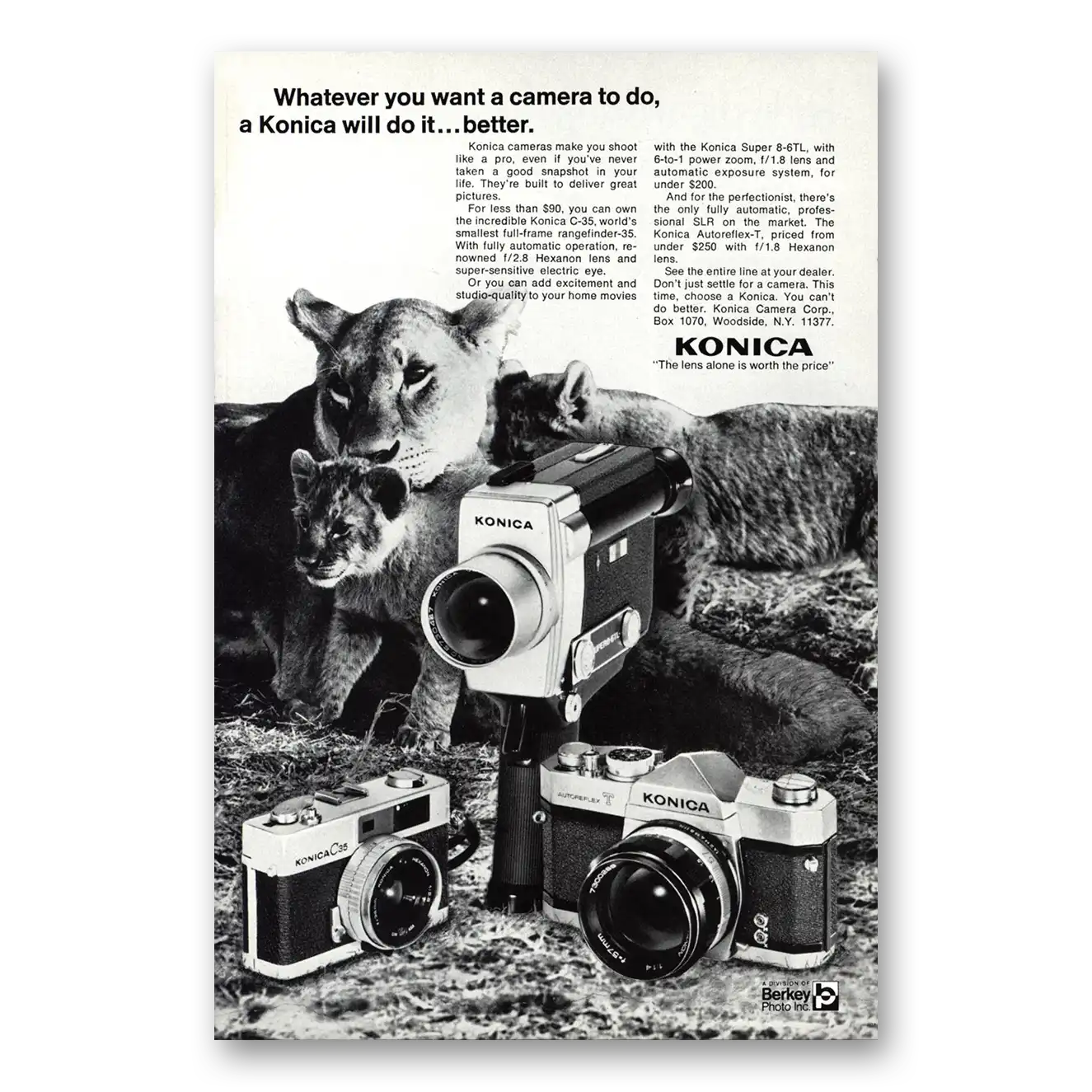 1970 Konica Camera Whatever You Want a Camera To Do Vintage Magazine Print Ad