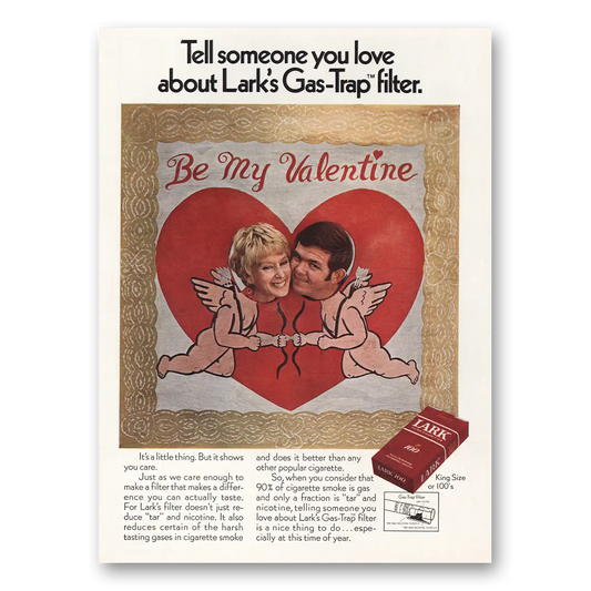 1970 Lark Cigarettes Be My Valentine Vintage Magazine Print Ad