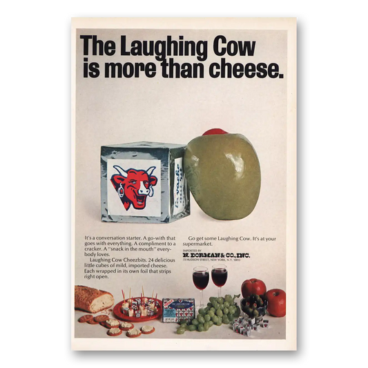 1970 Laughing Cow Cheese More Than Cheese Conversation Starter Vintage Magazine Print Ad